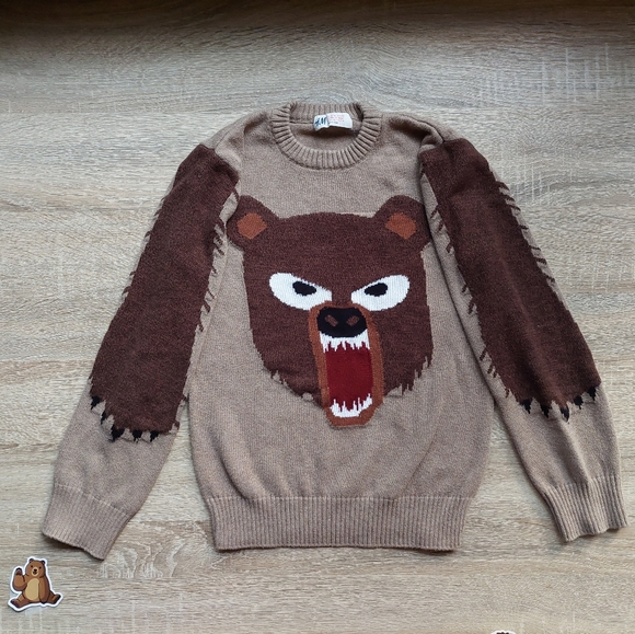 H&M vguc/euc grizzly bear sweater 8-10 years - Picture 10 of 11